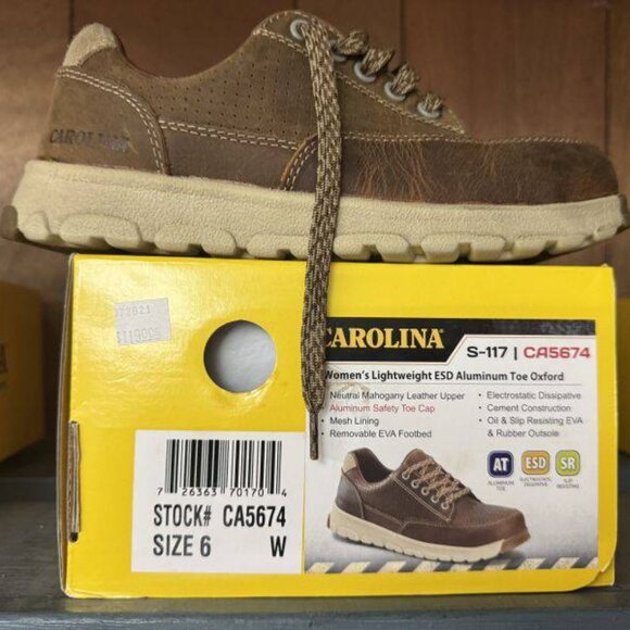 Carolina Women's Lightweight ESD Aluminum Toe Oxford Shoes, Model S-117, Stock # - Picture 1 of 2